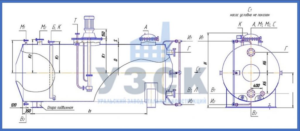 Чертеж емкости ГКК в Коврове